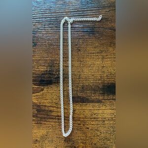 Elegant 3 mm Cuban 925 Italian Sterling Silver Chain Necklace (16 inch +3)